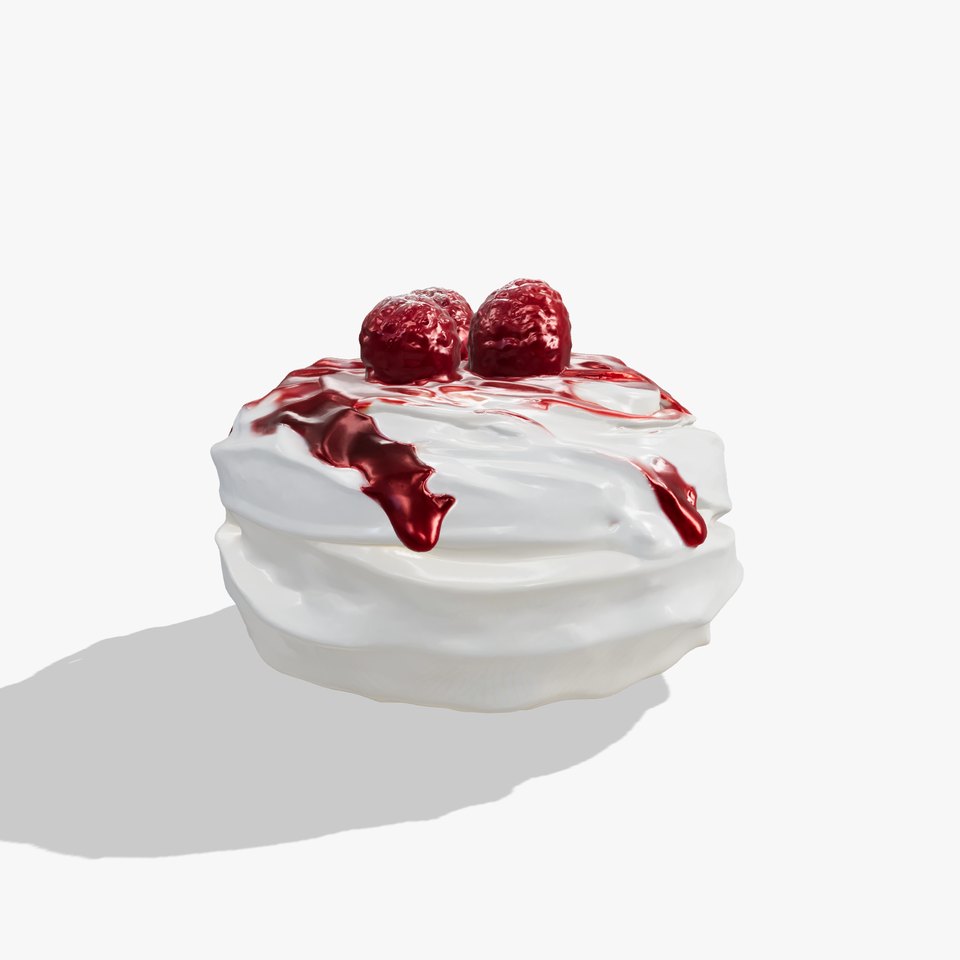 Meringue Cake with Raspberry Drizzle Model Pack